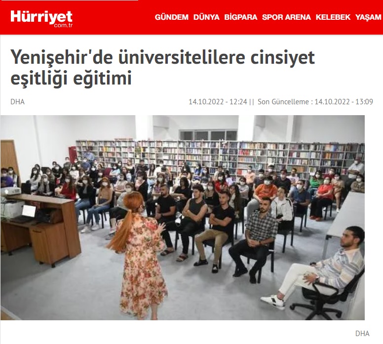 Yenişehir Belediyesinden üniversitelilere cinsiyet eşitliği eğitimi