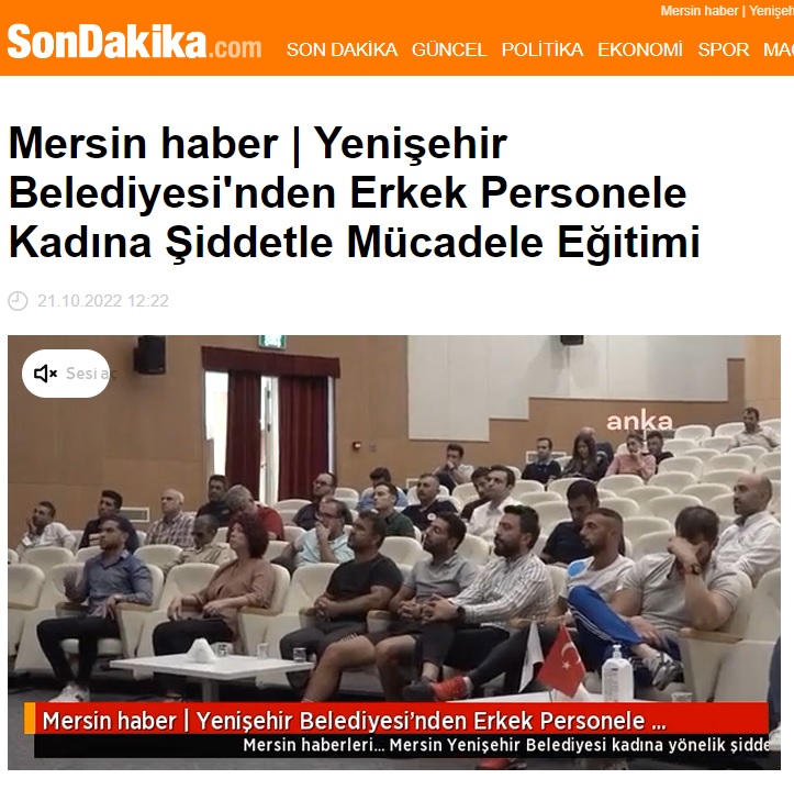 Yenişehir Belediyesinden erkek personele kadına şiddetle mücadele eğitimi