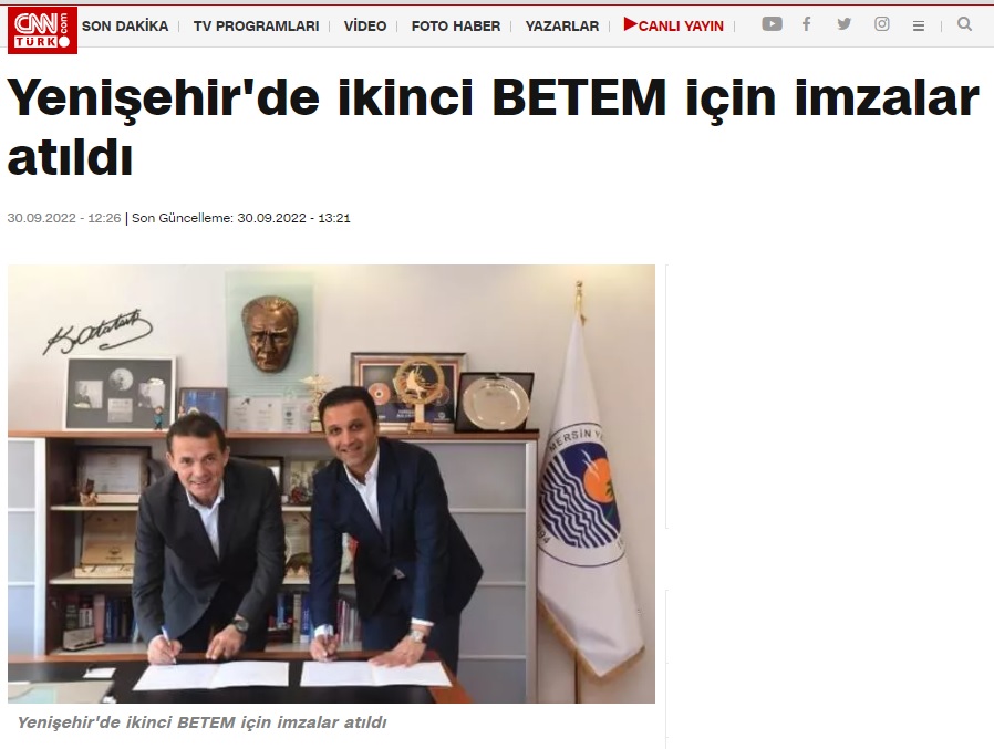 Başkan Abdullah Özyiğit, ikinci BETEM için imzayı attı