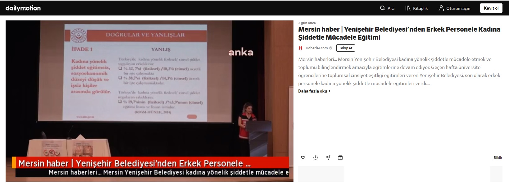 Yenişehir Belediyesinden erkek personele kadına şiddetle mücadele eğitimi