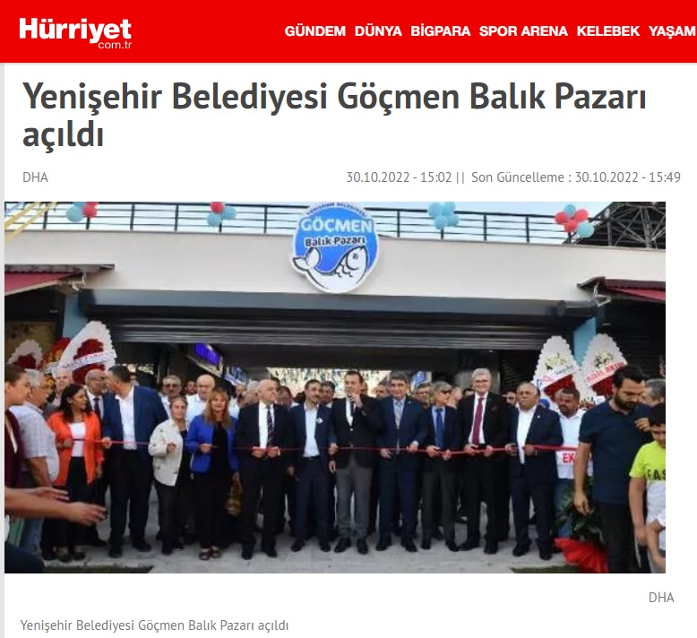 Yenişehir Belediyesi Göçmen Balık Pazarı açıldı
