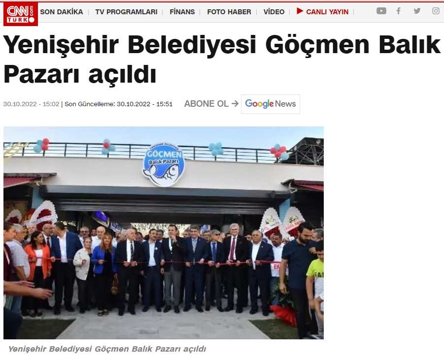 Yenişehir Belediyesi Göçmen Balık Pazarı açıldı