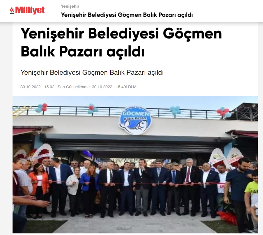 Yenişehir Belediyesi Göçmen Balık Pazarı açıldı