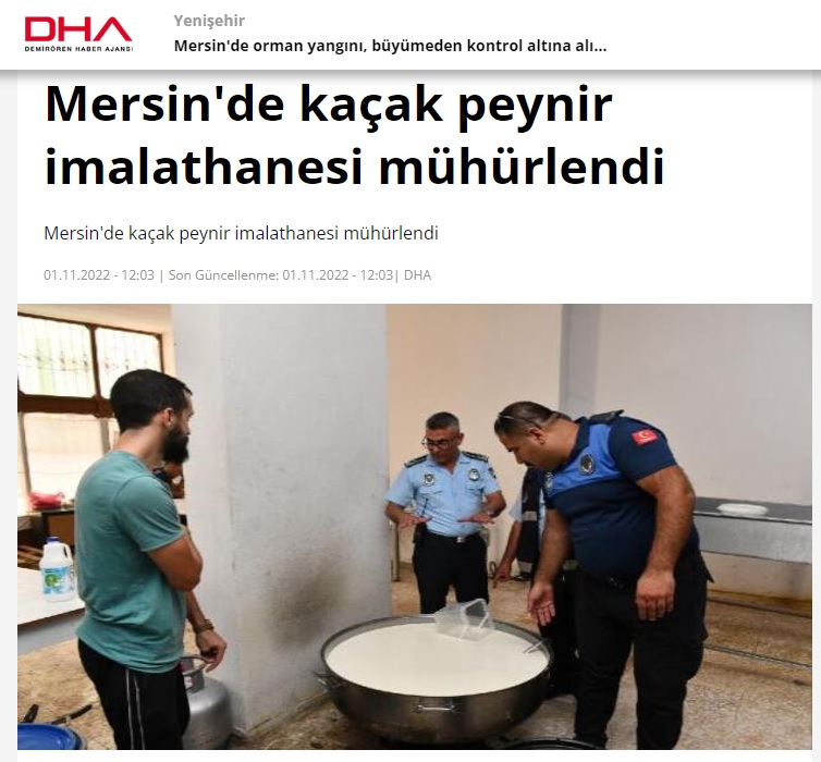 Yenişehir Belediyesi kaçak ve sağlıksız peynir imalathanesini mühürledi