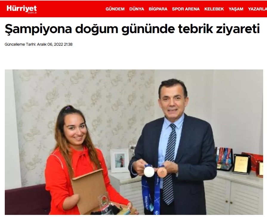 Başkan Özyiğit’ten Miray Ulaş’a tebrik ziyareti