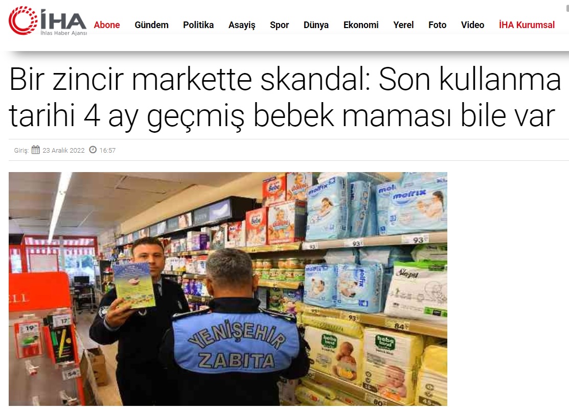 Son kullanma tarihi 4 ay geçen bebek maması satışa sunulmuş