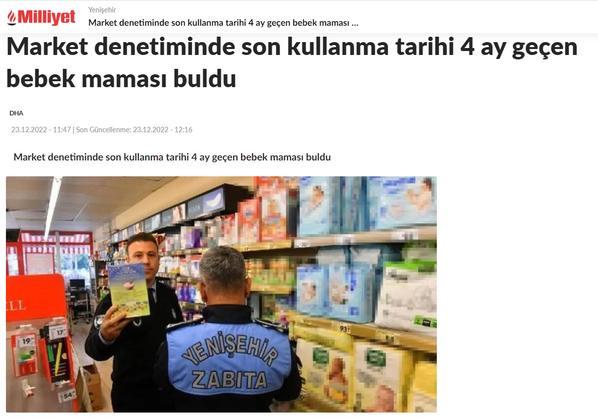 Son kullanma tarihi 4 ay geçen bebek maması satışa sunulmuş