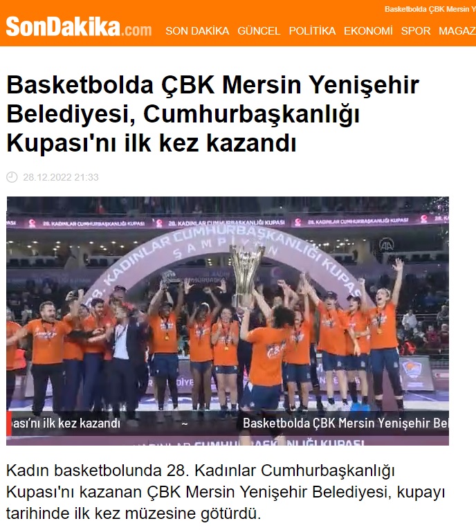 ÇBK Mersin Yenişehir Belediyesi tarih yazdı