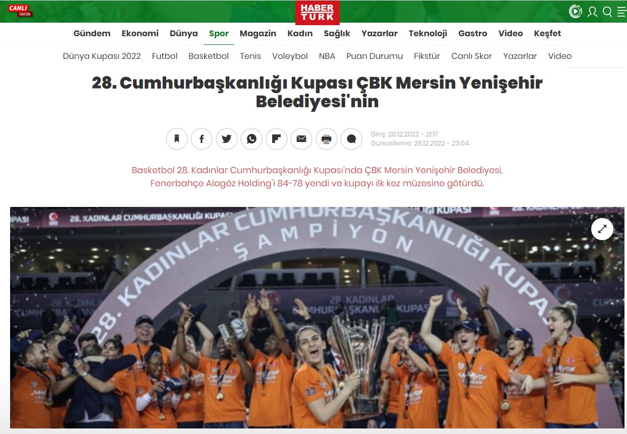 ÇBK Mersin Yenişehir Belediyesi tarih yazdı