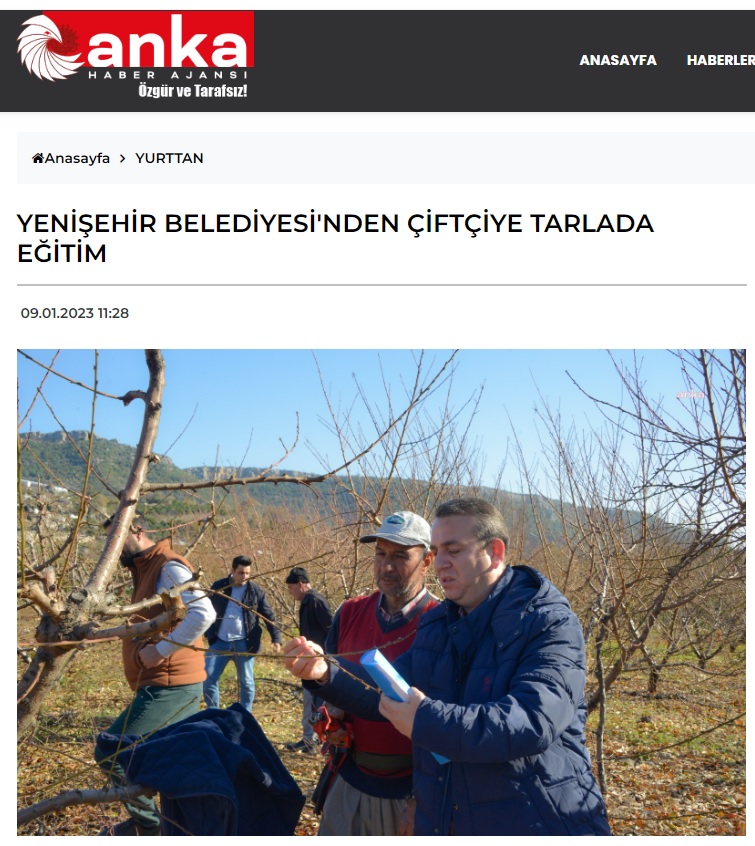 Yenişehir Belediyesi çiftçiye tarlada eğitim veriyor
