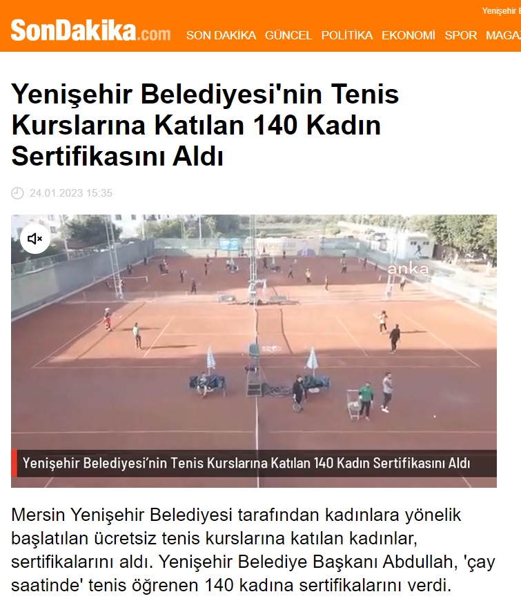 Çay saatinde tenis öğrenen 140 kadın sertifikasını aldı