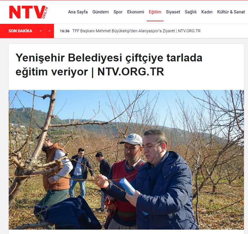 Yenişehir Belediyesi çiftçiye tarlada eğitim veriyor