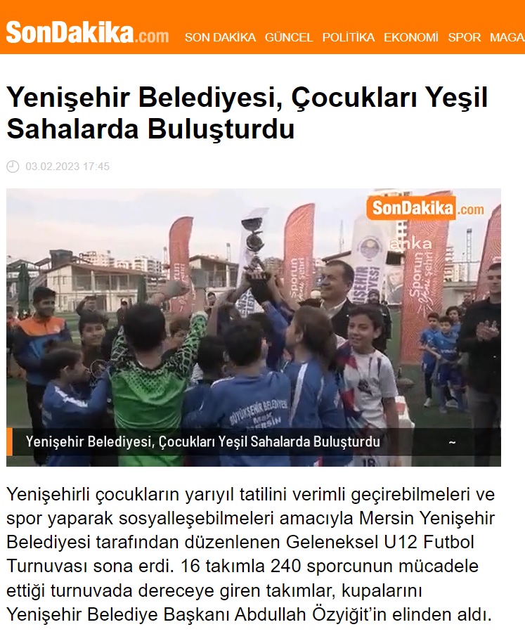 Yenişehir Belediyesi çocukları yeşil sahalarda buluşturdu