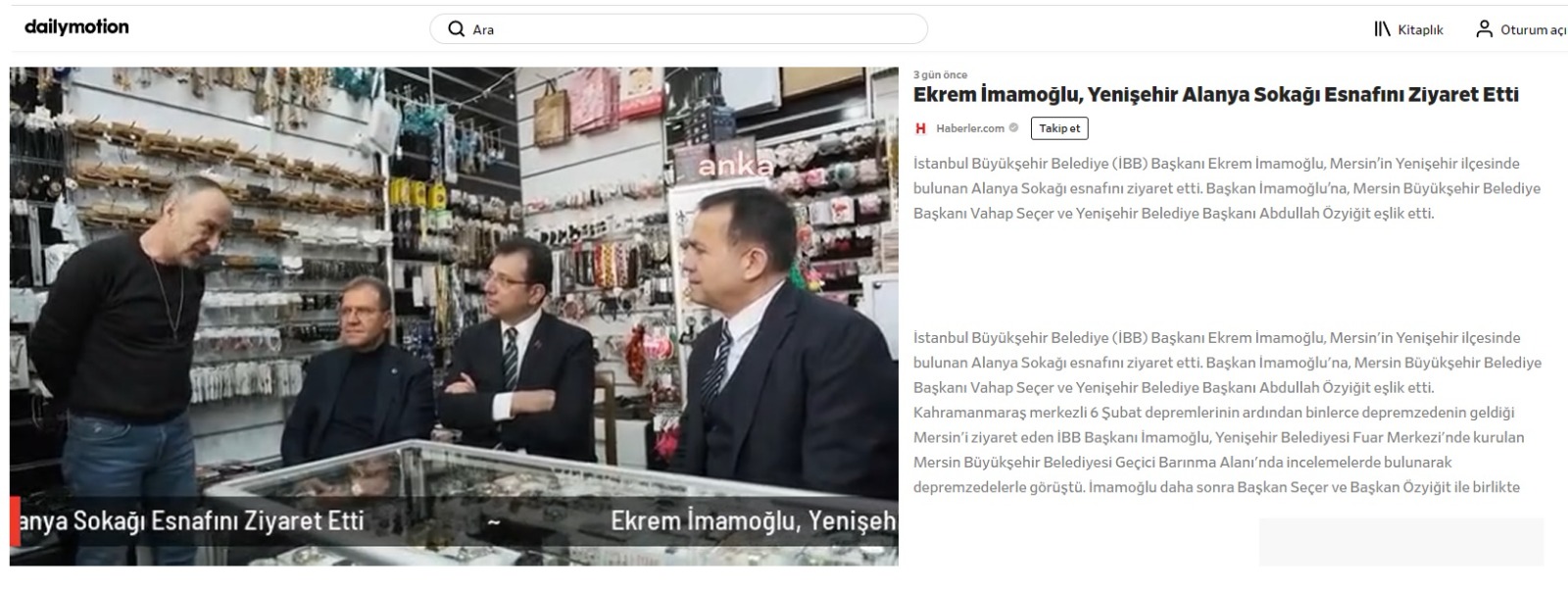 Ekrem İmamoğlu, Yenişehir’de Alanya Sokağı esnafını ziyaret etti