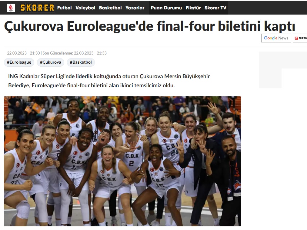 Çukurova Euroleague'de final-four biletini kaptı