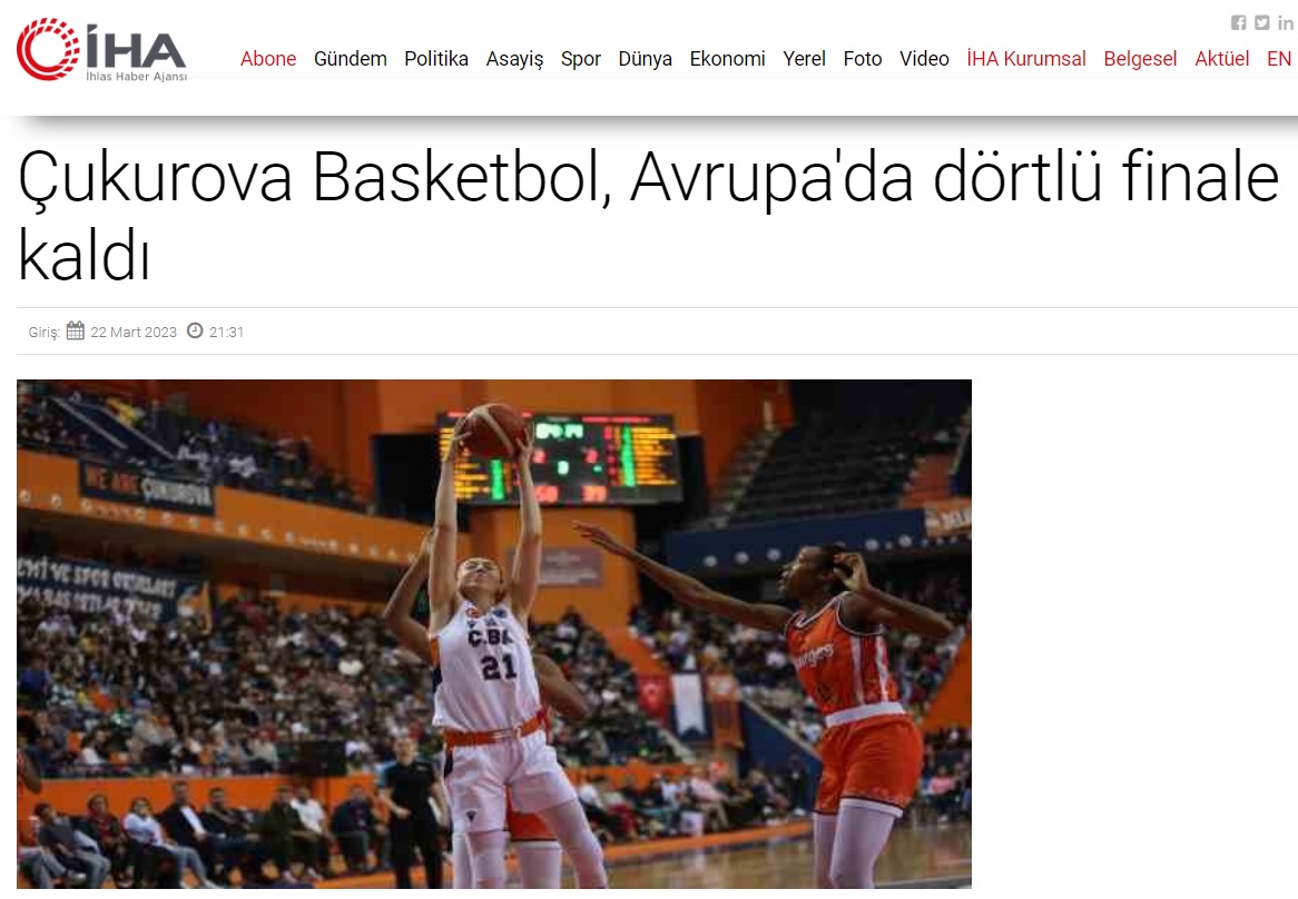 Çukurova Basketbol, Avrupa'da dörtlü finale kaldı