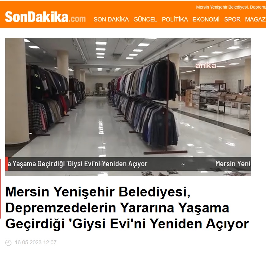 Yenişehir Belediyesi 40 bin depremzedenin yararlandığı Giysi Evi’ni tekrar açıyor