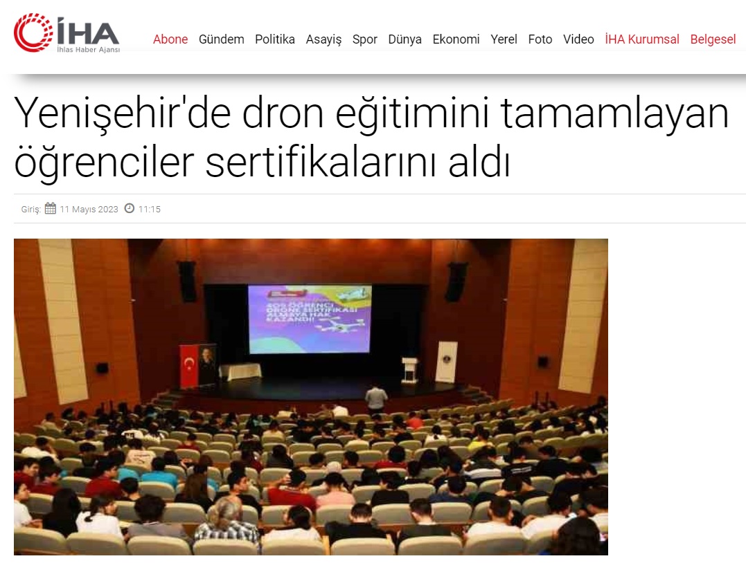 Drone eğitimlerini tamamlayan 405 öğrenci sertifikalarını aldı