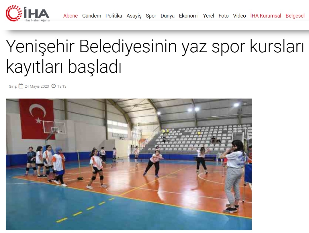 Yenişehir Belediyesinin yaz spor kursları kayıtları başladı