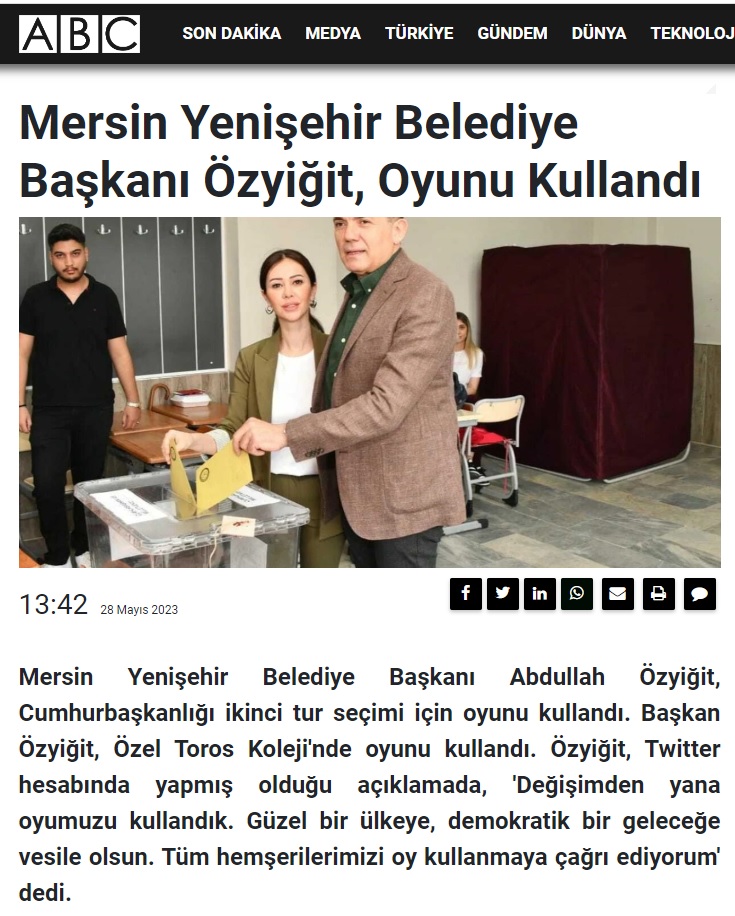 Başkan Özyiğit, oyunu kullandı