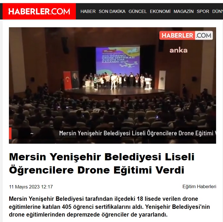 Drone eğitimlerini tamamlayan 405 öğrenci sertifikalarını aldı