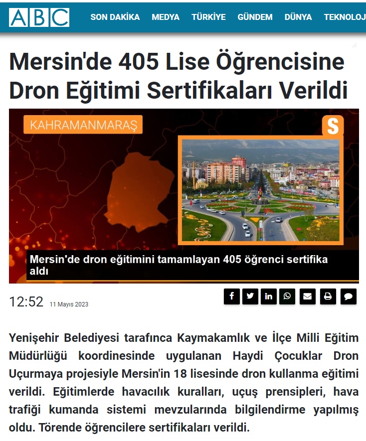 Drone eğitimlerini tamamlayan 405 öğrenci sertifikalarını aldı