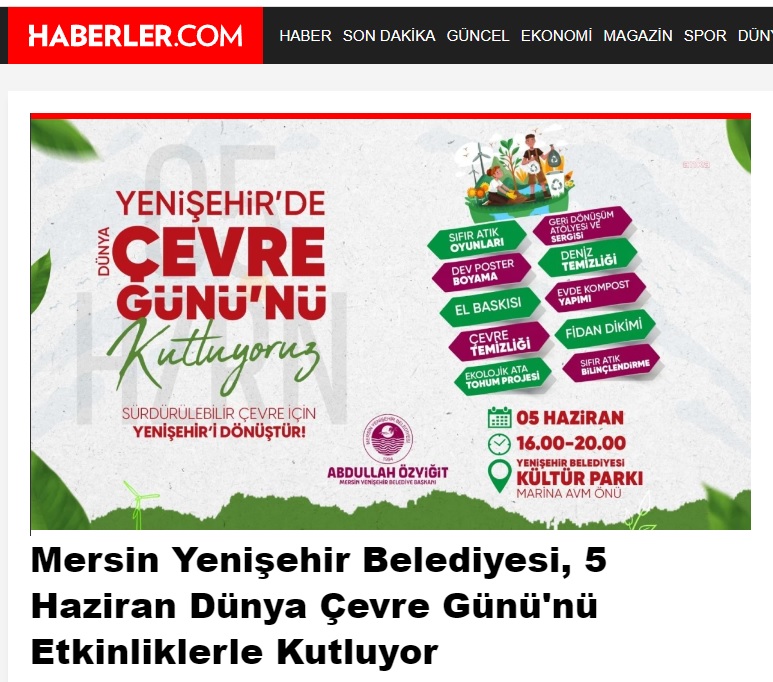 Yenişehir Belediyesi, Dünya Çevre Günü etkinlikleriyle farkındalık yaratacak