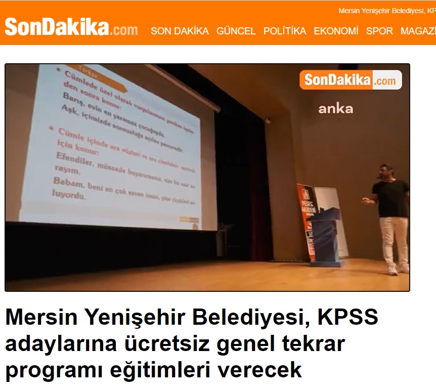 Yenişehir Belediyesinden ücretsiz KPSS genel tekrar programı