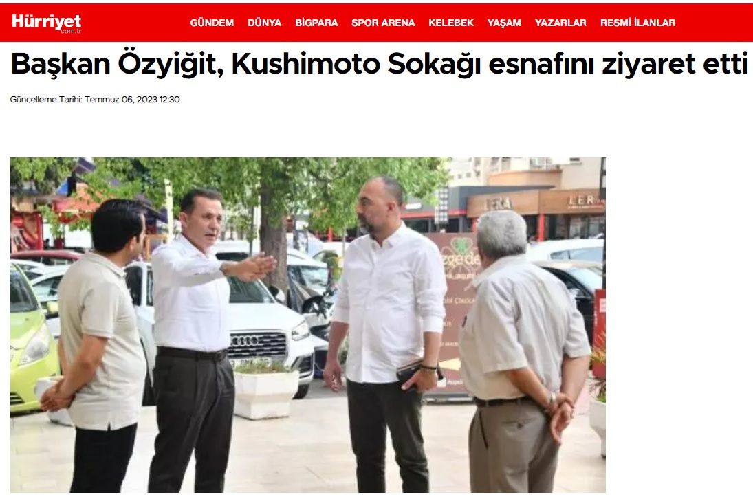 Başkan Özyiğit, Kushimoto Sokağı esnafını ziyaret etti