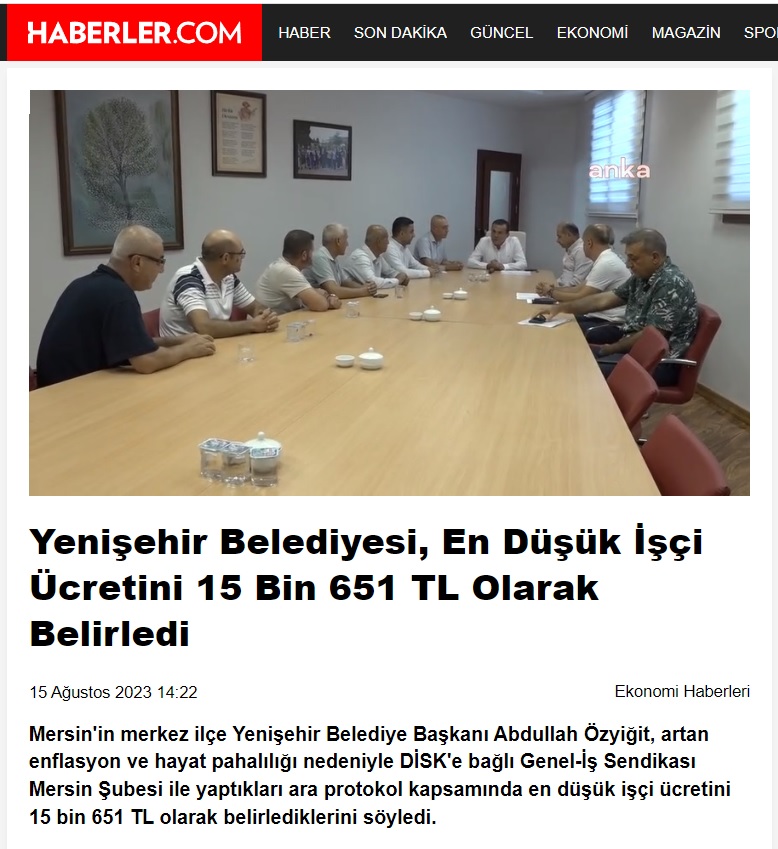 Başkan Özyiğit, “Belediyemizde en düşük işçi ücretini 15.651,77 TL olarak belirledik”