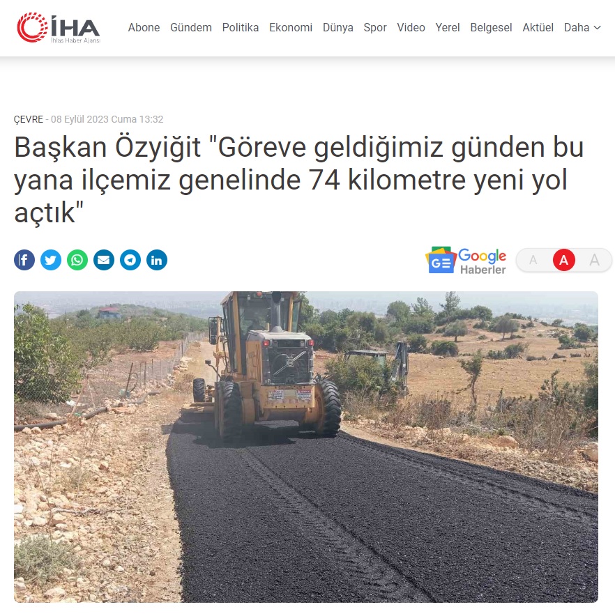 Yenişehir Belediyesiyle kırsal mahallelerin de yol sorununu çözüyor