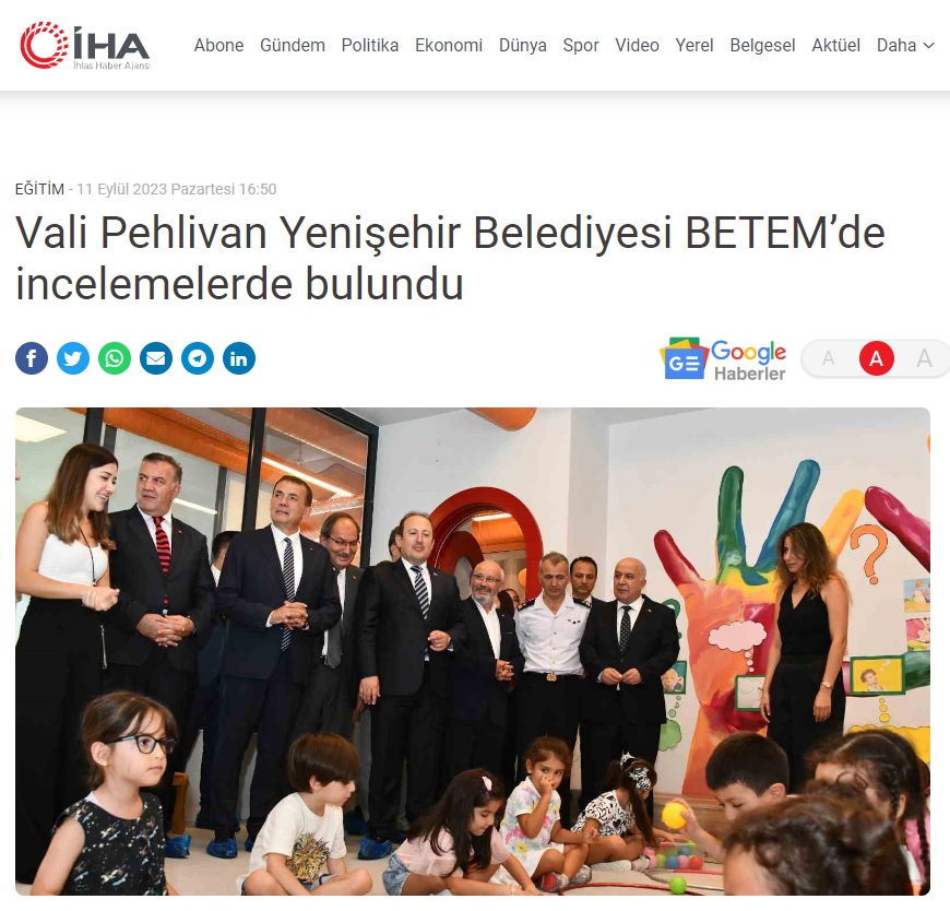 Mersin Valisi Ali Hamza Pehlivan, Yenişehir Belediyesi BETEM’i gezdi