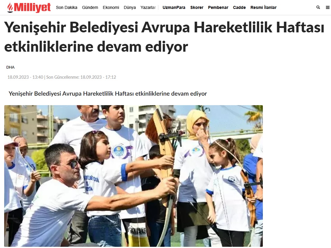 Yenişehir Belediyesi Avrupa Hareketlilik Haftası etkinliklerine devam ediyor