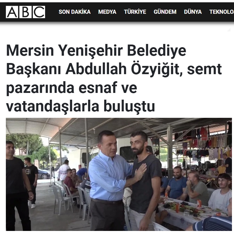 Başkan Abdullah Özyiğit, pazarcı esnafı ve vatandaşlarla buluştu