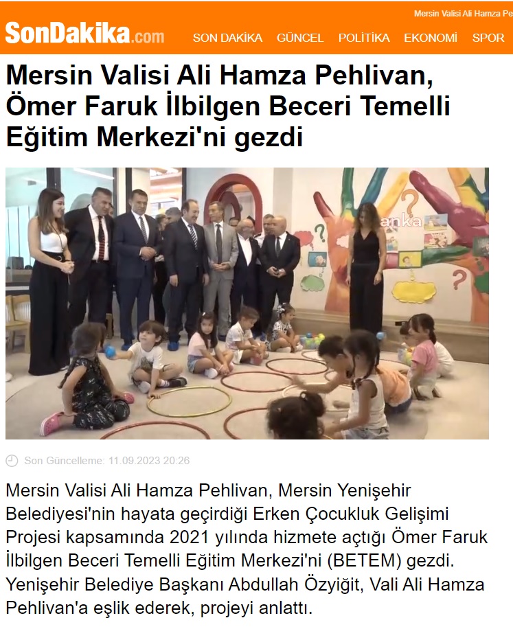 Mersin Valisi Ali Hamza Pehlivan, Yenişehir Belediyesi BETEM’i gezdi