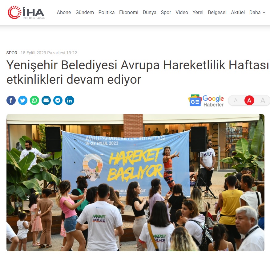 Yenişehir Belediyesi Avrupa Hareketlilik Haftası etkinliklerine devam ediyor