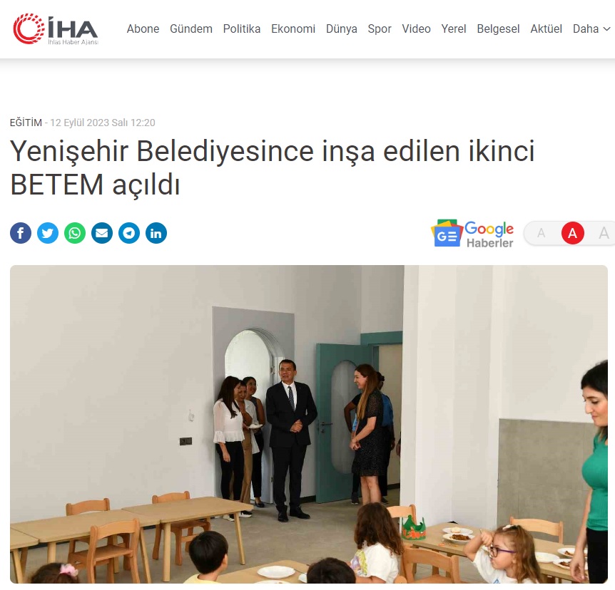Yenişehir Belediyesi inşa ettiği ikinci BETEM’i açtı