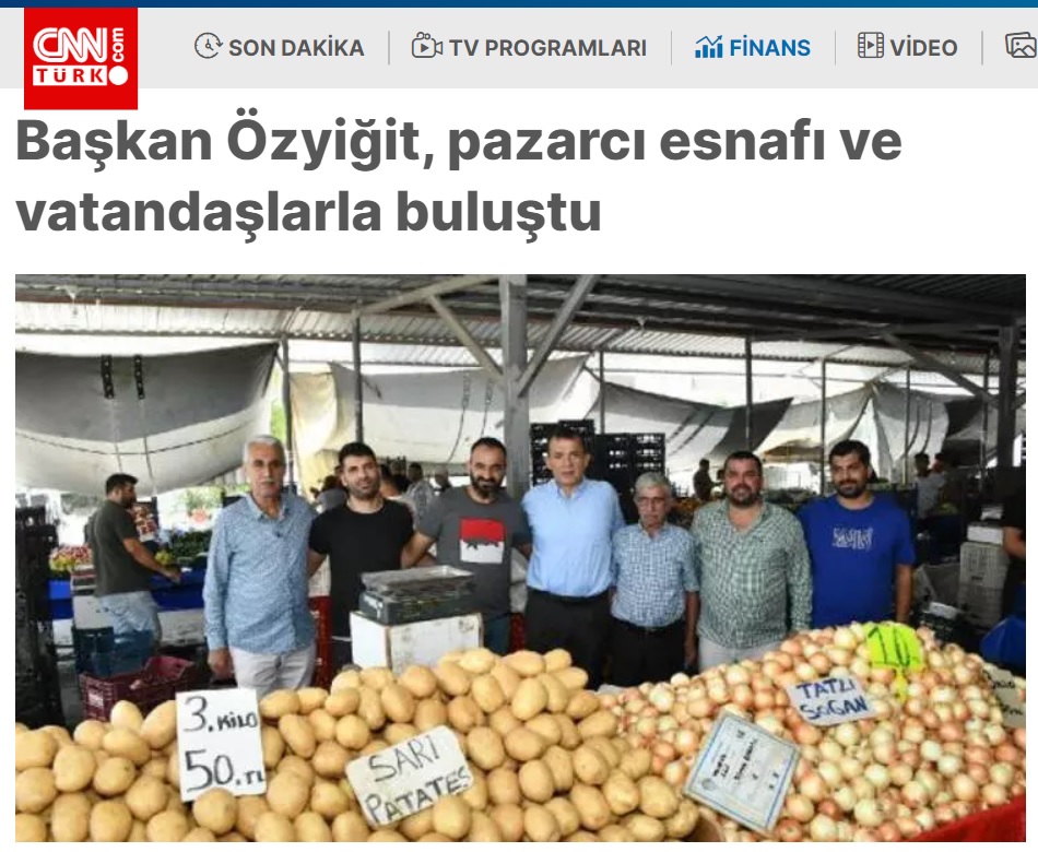 Başkan Abdullah Özyiğit, pazarcı esnafı ve vatandaşlarla buluştu