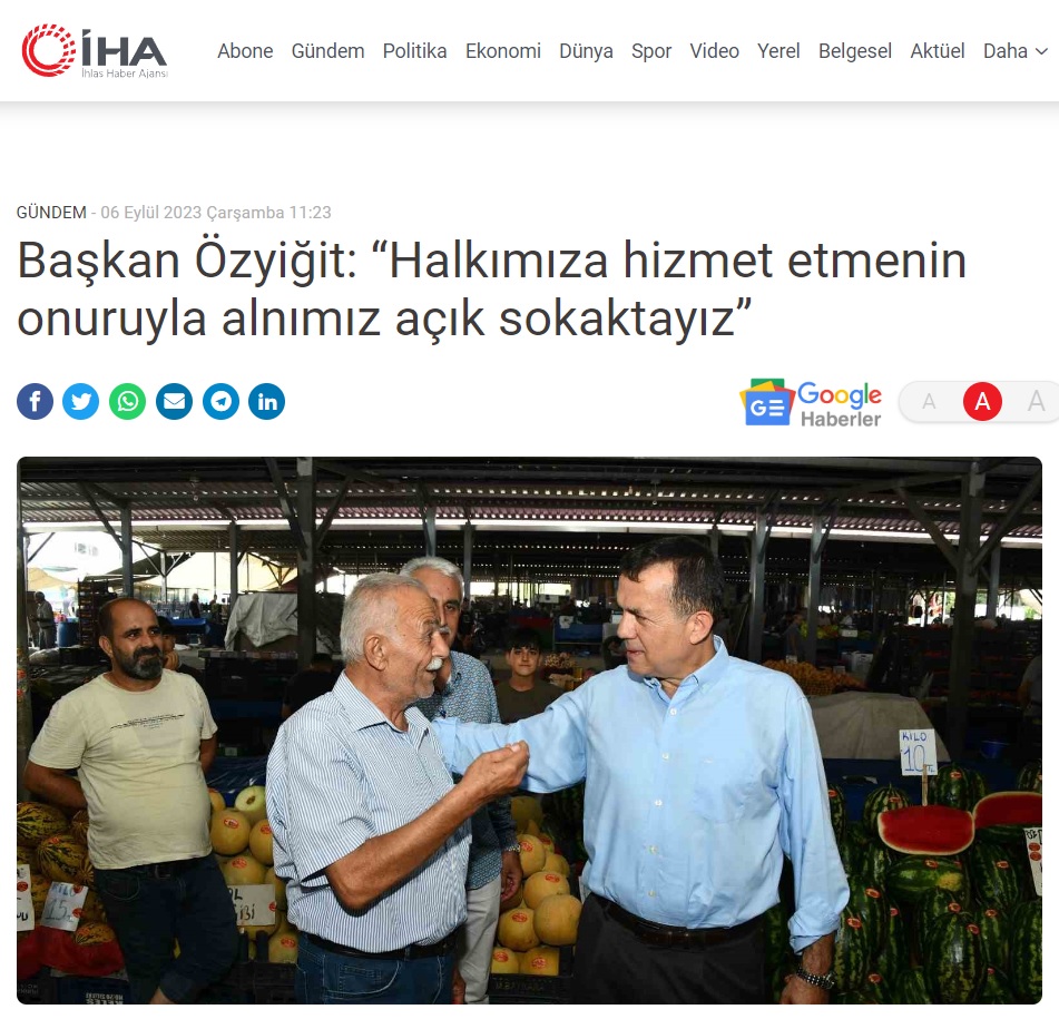 Başkan Abdullah Özyiğit, pazarcı esnafı ve vatandaşlarla buluştu