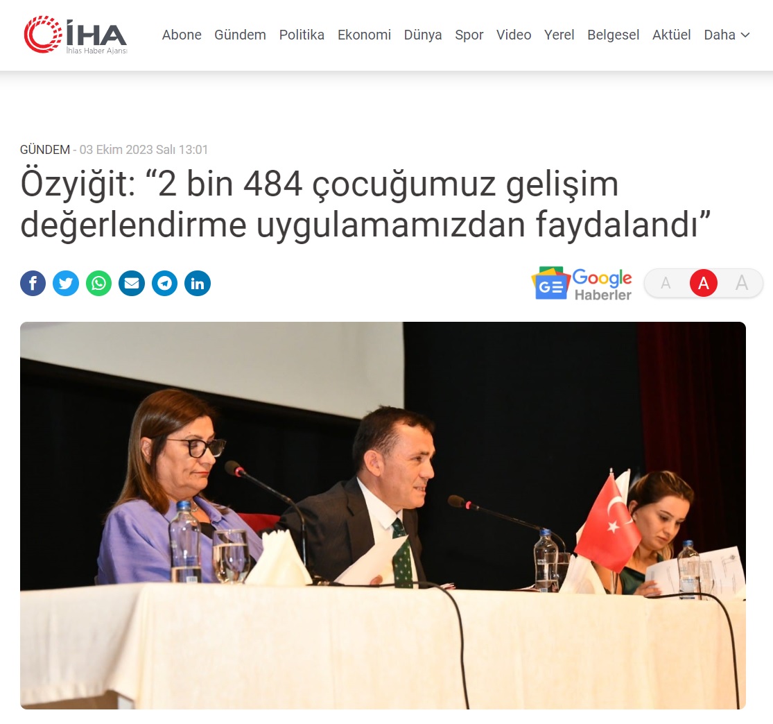 Başkan Özyiğit, “2 bin 484 çocuğumuz gelişim değerlendirme uygulamamızdan faydalandı”