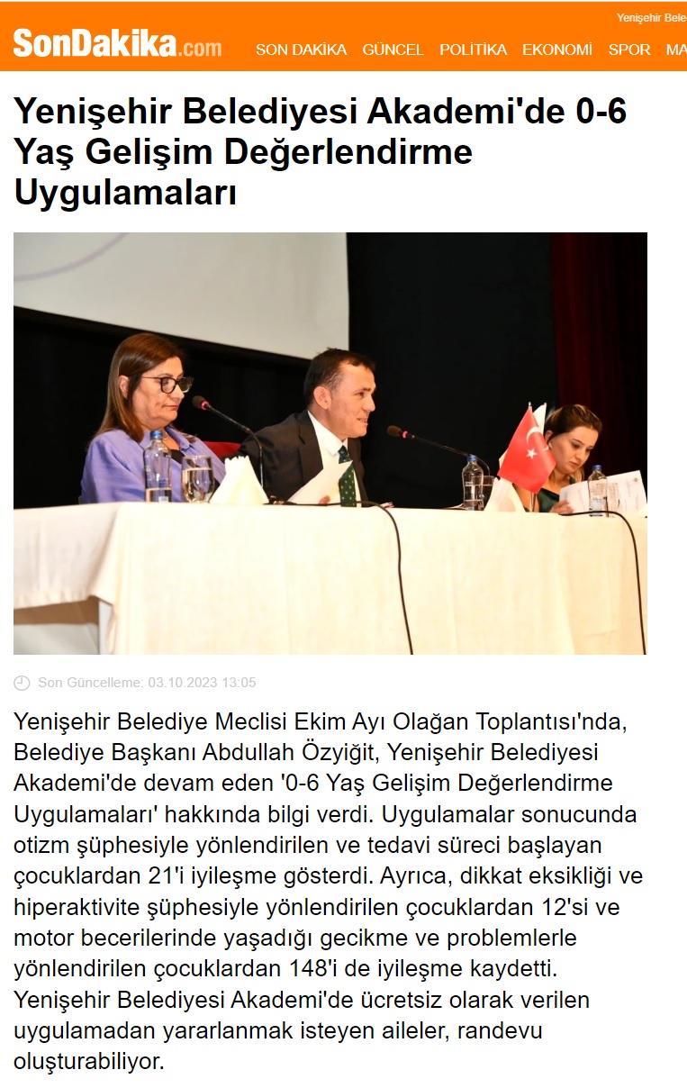 Başkan Özyiğit, “2 bin 484 çocuğumuz gelişim değerlendirme uygulamamızdan faydalandı”