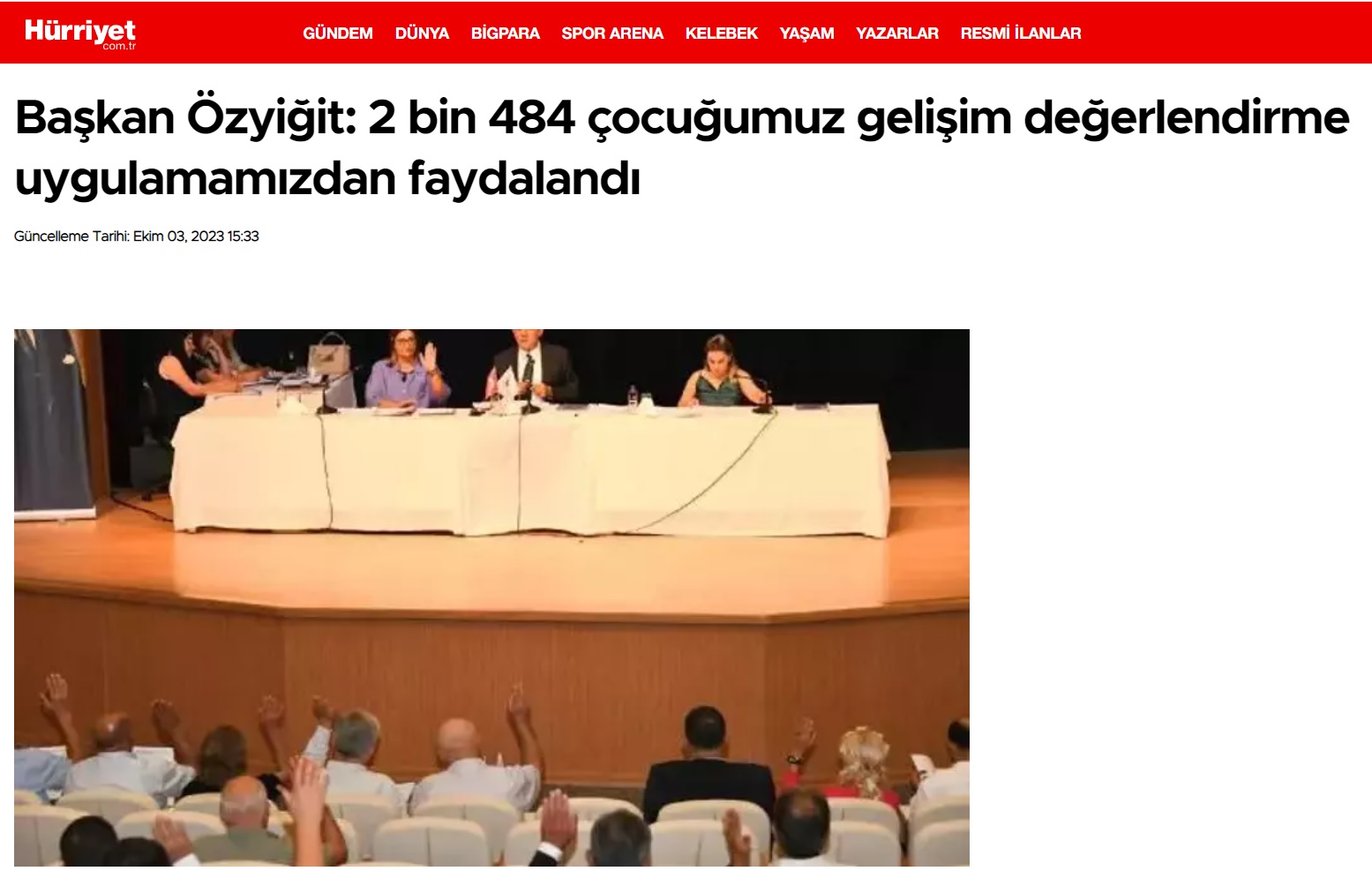 Başkan Özyiğit, “2 bin 484 çocuğumuz gelişim değerlendirme uygulamamızdan faydalandı”