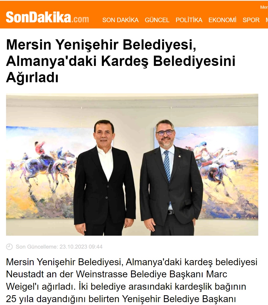 Başkan Özyiğit, Alman mevkidaşı Marc Weigel’ı ağırladı