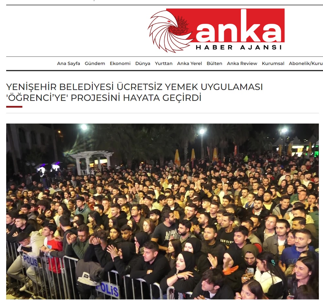 Yenişehir Belediyesi ücretsiz yemek uygulaması Öğrenci’Ye projesini hayata geçirdi