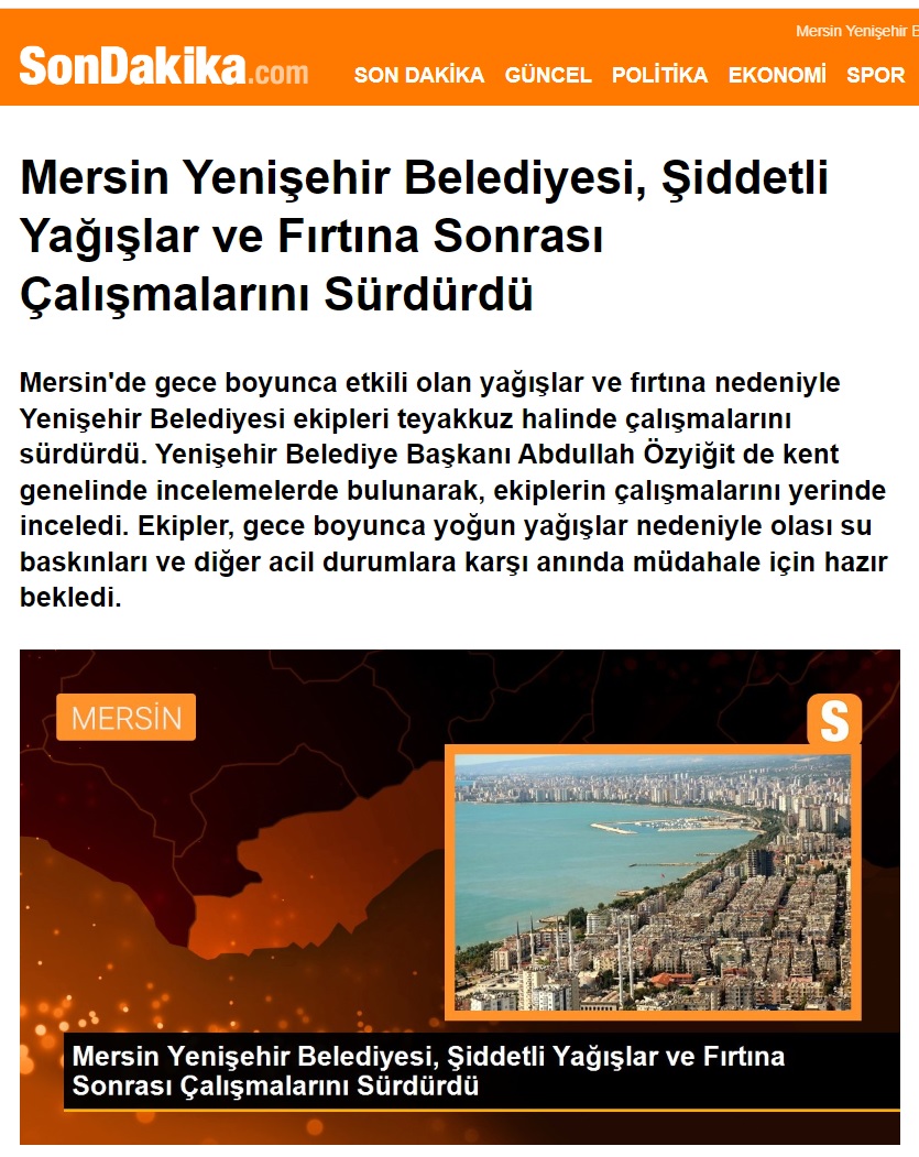Başkan Abdullah Özyiğit, gece boyunca çalışmaları yerinde inceledi