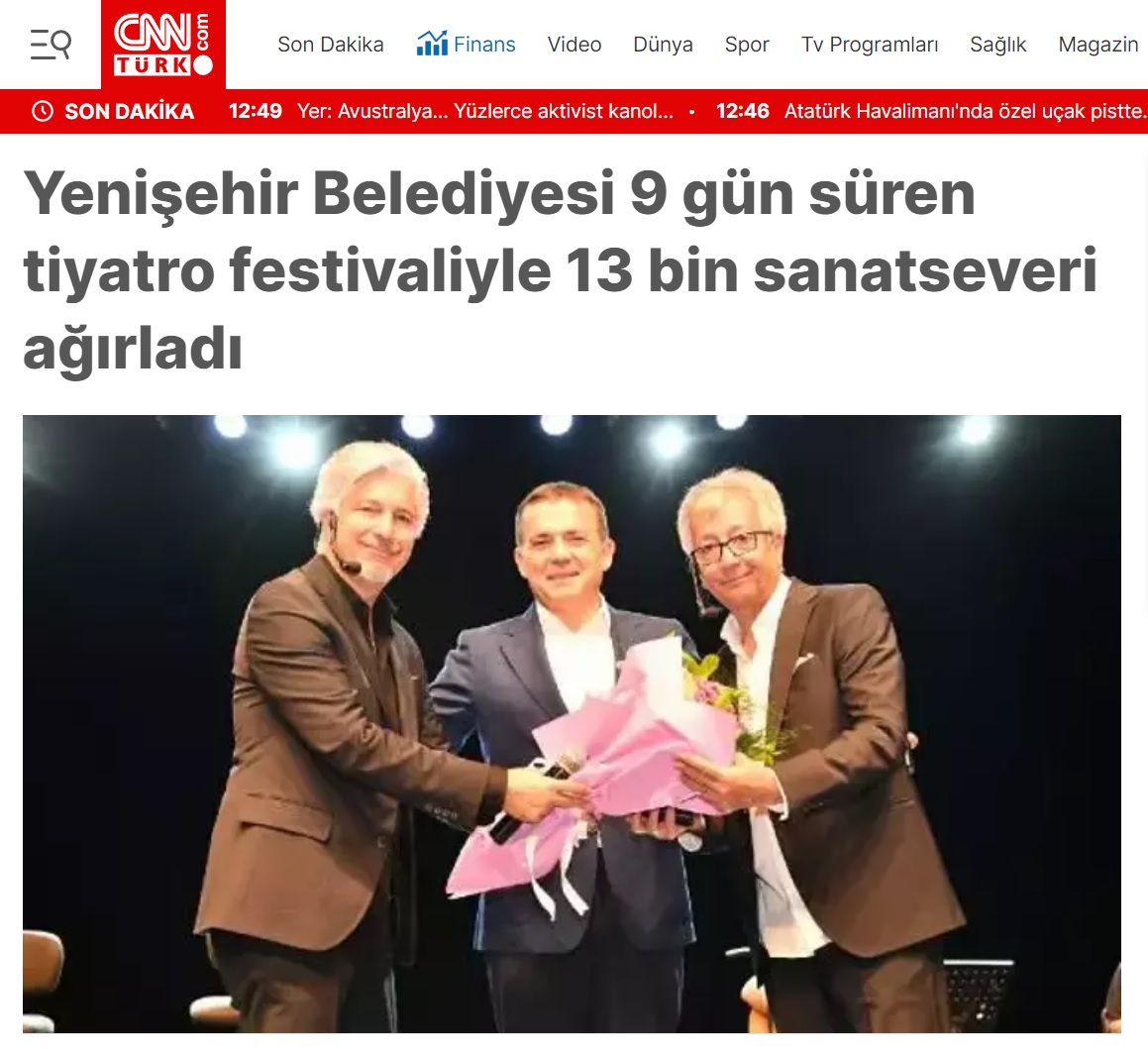Yenişehir Belediyesi 9 gün süren tiyatro festivaliyle 13 bin sanatseveri ağırladı