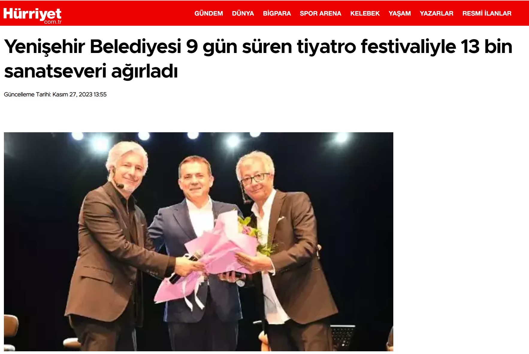 Yenişehir Belediyesi 9 gün süren tiyatro festivaliyle 13 bin sanatseveri ağırladı