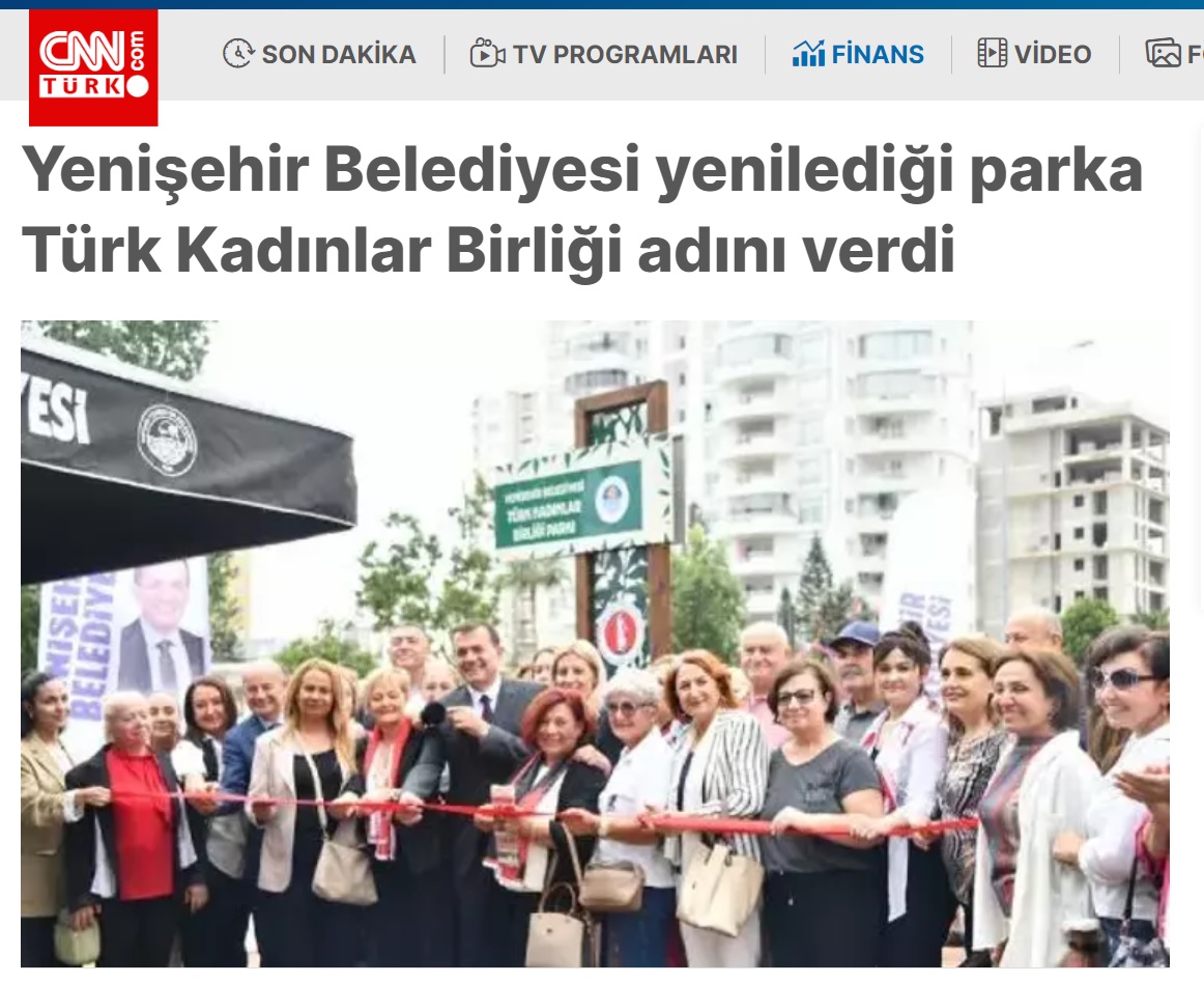 Yenişehir Belediyesi yenilediği parka Türk Kadınlar Birliği adını verdi