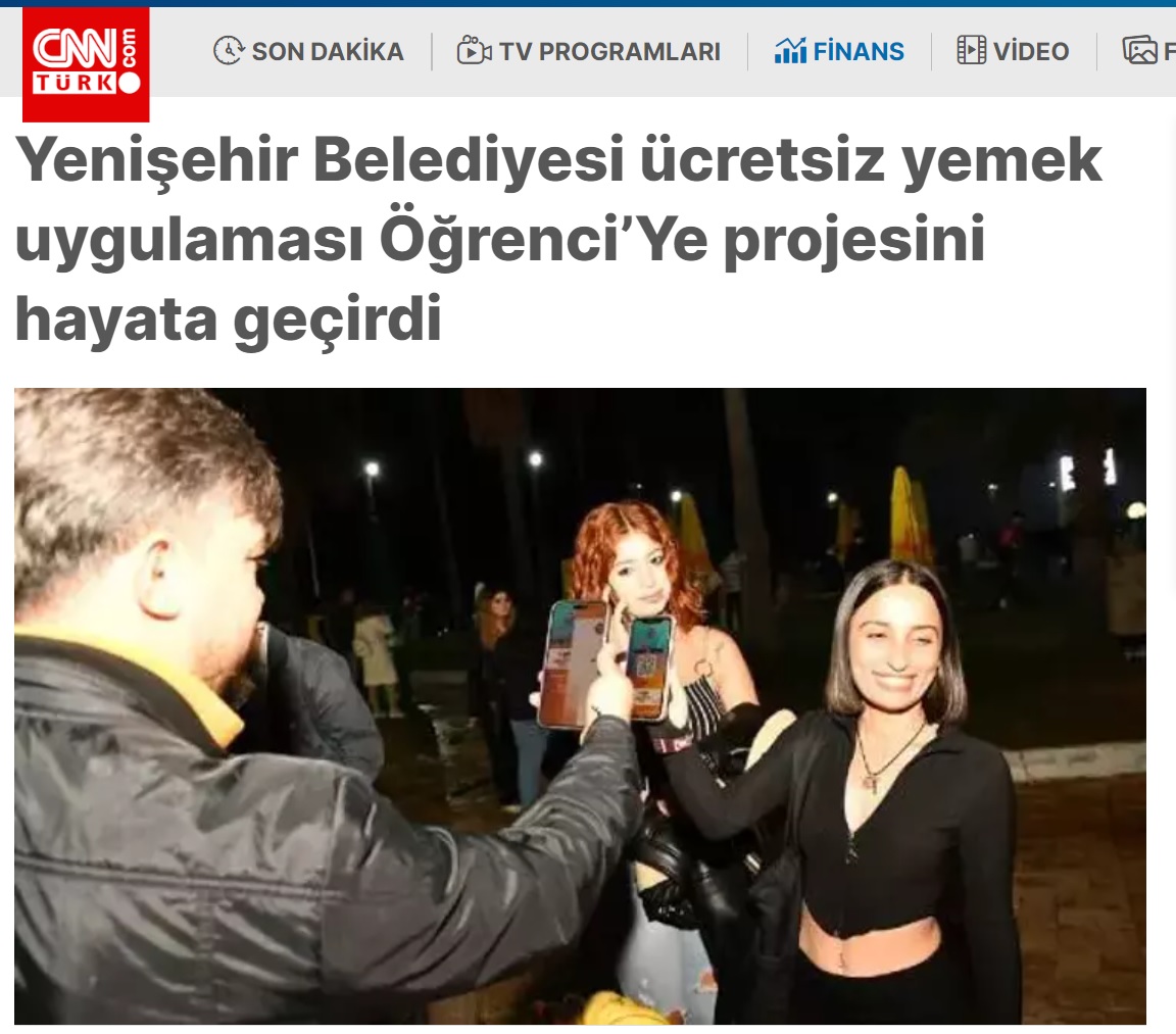 Yenişehir Belediyesi ücretsiz yemek uygulaması Öğrenci’Ye projesini hayata geçirdi
