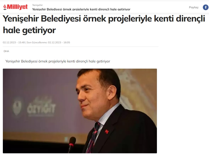 Yenişehir Belediyesi örnek projeleriyle kenti dirençli hale getiriyor